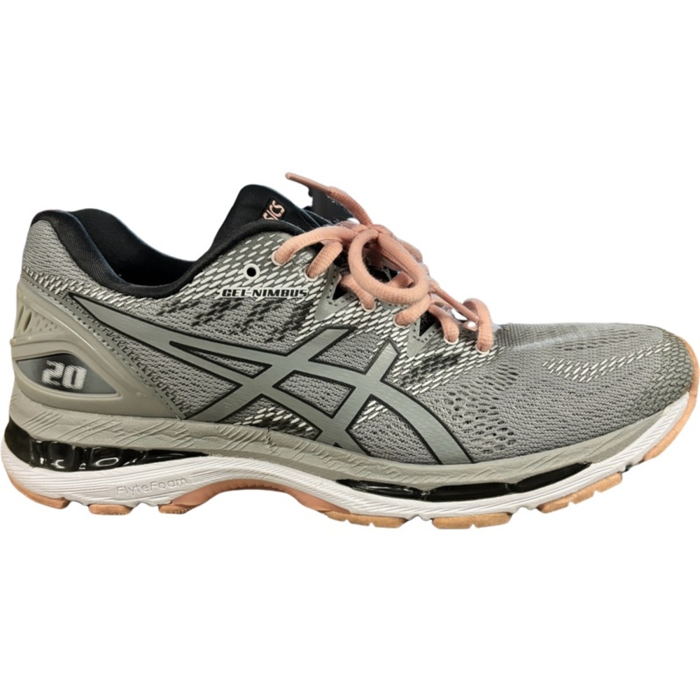 Asics Gel-Nimbus 20 Grey Pink Women Road Running Shoes Sneaker T850N Size 10